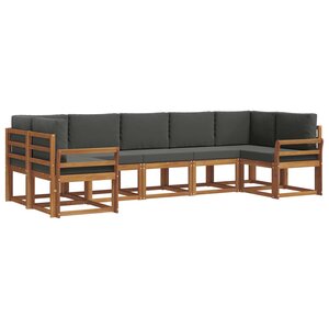 vidaXL Ensemble de canapés d'extérieur 7 pc Naturel et Anthracite