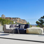 Fauteuil salon de jardin modulable modulo bleu polyester 87x85x62cm