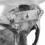 Cabeza de toro montada en la pared en plata de 34x13x53 cm de aluminio