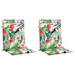 vidaXL Coussins de chaise à dossier bas lot de 2 multicolore tissu