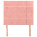 vidaXL Tête de lit Rose 90x5x118/128 cm Velours