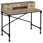 vidaXL Bureau Bois de manguier massif et acier 110 x 50 x 96 cm