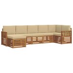 vidaXL Ensemble de canapé d'angle avec coussin 7 Pièces Naturel et Beige