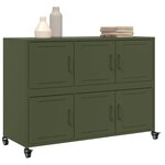 vidaXL Buffet vert olive 100 5x39x72 cm acier