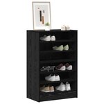 vidaXL Cabinet à chaussures avec étagère Chêne noir 60 x 35 x 92 cm