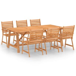 vidaXL Ensemble à manger de jardin 7 Pièces Bois d'acacia solide