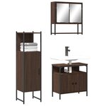 vidaXL Ensemble de meubles de salle de bain 3 Pièces Chêne marron