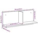 vidaXL Armoire murale 70x16 5x30 cm blanc bois d'ingénierie