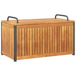 vidaXL Boîte à coussins d'extérieur bois d'acacia solide et acier