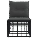 vidaXL Unité de canapé sans accoudoir modulable pour extérieur Noir