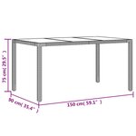 vidaXL Ensemble à manger de jardin et coussins 5 Pièces noir rotin verre