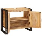 vidaXL Meuble sous-vasque de salle de bain Bois de mangue massif  fer