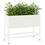 vidaXL Bac de jardin surélevé Blanc 60 x 26 x 45 cm Acier