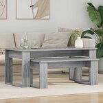 vidaXL Ensemble de tables basses 2 Pièces Gris Sonoma Bois d'ingénierie