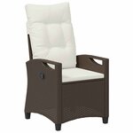 vidaXL Chaise de jardin inclinable Marron et Crème 56 x 60 x 112 cm