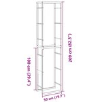 vidaXL Portant de bois de chauffage noir 50x30x209 cm acier