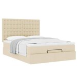 VidaXL Cadre de lit ottoman avec matelas crème 140x200 cm tissu