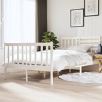 vidaXL Cadre de lit Blanc 120x190 cm Petit double Bois massif