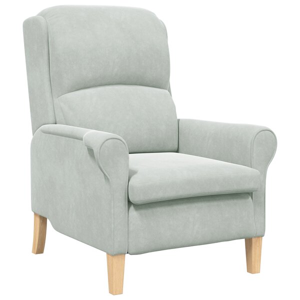 vidaXL Fauteuil Gris Clair Gris clair Housse en tissu avec pieds en bois
