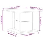 vidaXL Table basse Chêne noir 55.5 x 55.5 x 40 cm Bois d'ingénierie