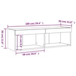 vidaXL Meuble TV avec lumières LED gris béton 100x30x30 cm