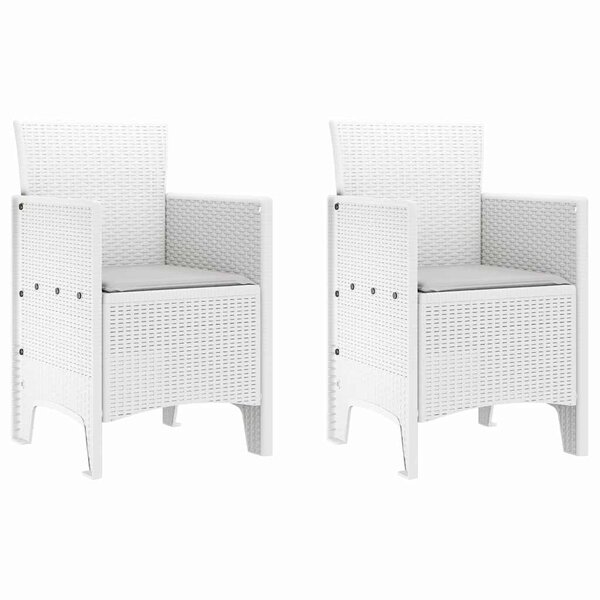 vidaXL Chaise de jardin 2 pc Blanc Polypropylène