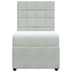 vidaXL Sommier à lattes de lit et matelas Gris clair 100x200cm Velours