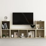vidaXL Ensemble de meubles TV 3 Pièces Chêne sonoma Bois d'ingénierie
