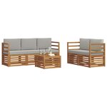 vidaXL Ensembles de canapés avec coussin 6 Pièces Gris Naturel et Clair