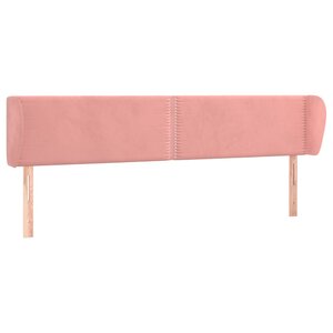 vidaXL Tête de lit avec oreilles Rose 203x23x78/88 cm Velours
