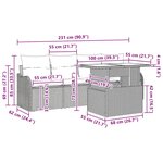 Ensemble de canapé de jardin de 5 pièces avec coussins gris clair en poly rotin