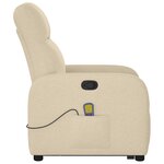 vidaXL Fauteuil inclinable de massage Crème Tissu