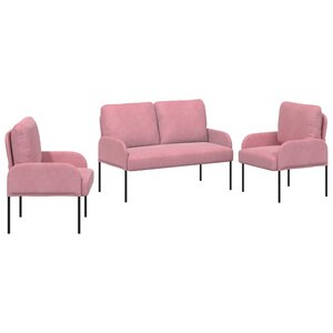 vidaXL Ensembles de canapés 3 Pièces Rose 115 x 56 x 80 cm Contreplaqué