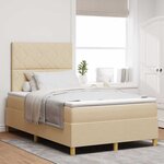 vidaXL Lit à ressorts avec matelas Crème 120 x 190 cm tissu