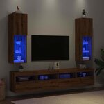 vidaXL Meubles TV avec lumières LED 2Pièces chêne artisanal 30 5x30x102cm