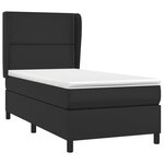 vidaXL Sommier à lattes de lit avec matelas Noir 80x200cm Similicuir