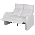 Vidaxl fauteuil inclinable à led à 2 places cuir artificiel blanc
