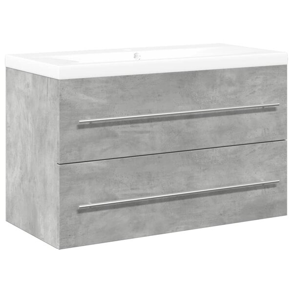 vidaXL Ensemble de meubles de salle de bain 2 Pièces gris béton