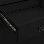 Armoire de bureau avec 2 étagères réglables rangement dossiers 90 x 40 x 102 cm en acier noir 02_0046909