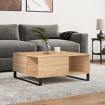 vidaXL Table basse chêne sonoma 80x80x36 5 cm bois d'ingénierie