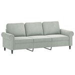 vidaXL Ensemble de canapés 3 Pièces avec coussins Gris clair Velours