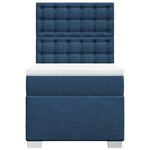 vidaXL Sommier à lattes de lit avec matelas Bleu 90x200 cm Tissu