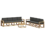 vidaXL Ensemble de canapés d'extérieur 9 pc Blanc et anthracite
