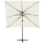 vidaXL Parasol déporté à double toit Sable 250x250 cm