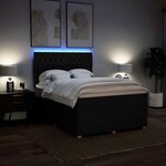 vidaXL Sommier à lattes de lit avec matelas Noir 140x200 cm Tissu