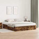 vidaXL Cadre de lit Chêne fumé 200 x 180 x 31 5 cm Bois d'ingénierie