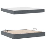 vidaXL Lit avec rangement et matelas Gris foncé 200 x 200 cm Velours