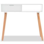 vidaXL Table console Bois de pin massif 80 x 30 x 72 cm Blanc