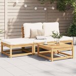 vidaXL Salon de jardin 4 Pièces avec coussins Bois d'acacia solide