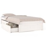 vidaXL Cadre de lit avec tiroirs blanc 75x190 cm